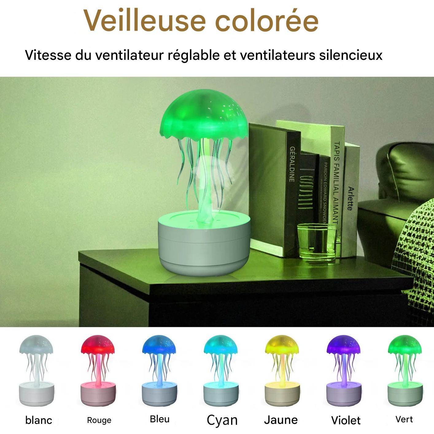 Aurora Medusa Lampe : Lampe de chevet LED type USB C avec commande vocale et option humidificateur Bluetooth - myledly