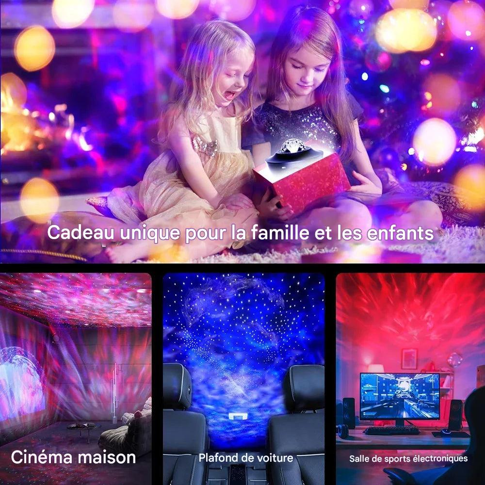 Nebula Dream : Projecteur LED de galaxie étoilée, veilleuse, cadeau pour enfant, lecteur de musique USB Bluetooth, veilleuse colorée