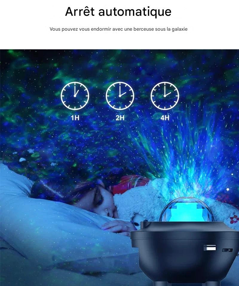 Nebula Dream : Projecteur LED de galaxie étoilée, veilleuse, cadeau pour enfant, lecteur de musique USB Bluetooth, veilleuse colorée