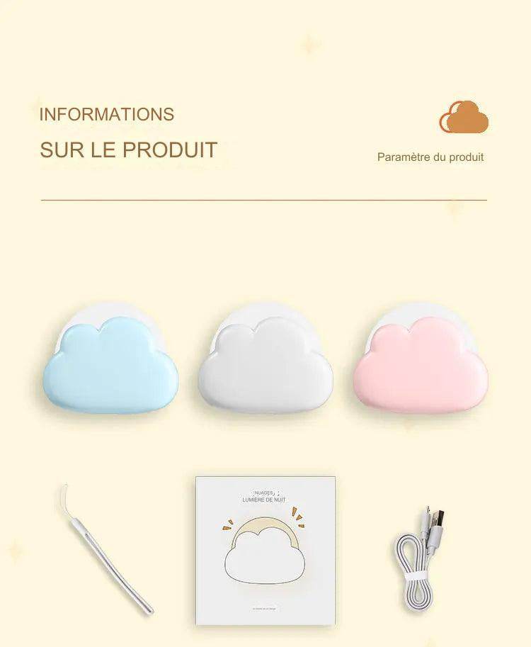 Cloudy Led : Nuage veilleuse Mini USB sans fil Adorable nuage forme LED veilleuse pour chambre bébé enfants cadeau créatif - myledly