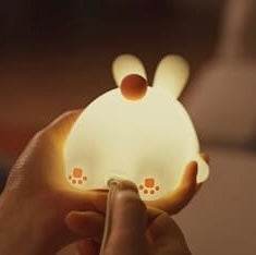 Lapinou Led- Veilleuse en Silicone en forme de lapin mignon, lumière douce, capteur tactile, veilleuse de chevet pour enfants, lumière d'accompagnement pour le sommeil, cadeau de décoration - myledly