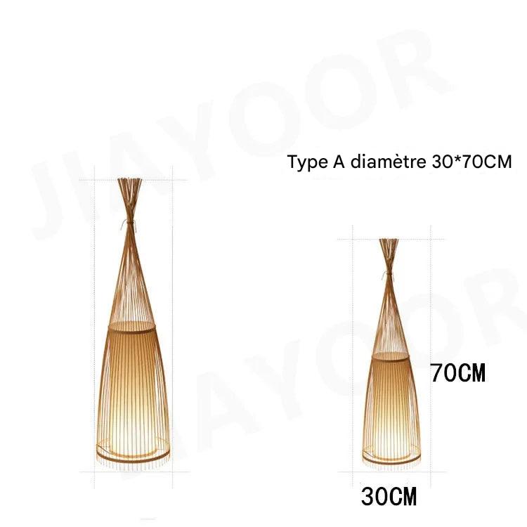 Lampadaire zen bambou LED - éclairage bidirectionnel salon méditation
