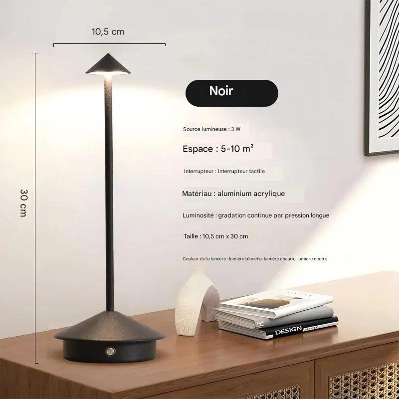 Lampe portable variateur tactile intégré - détail noir
