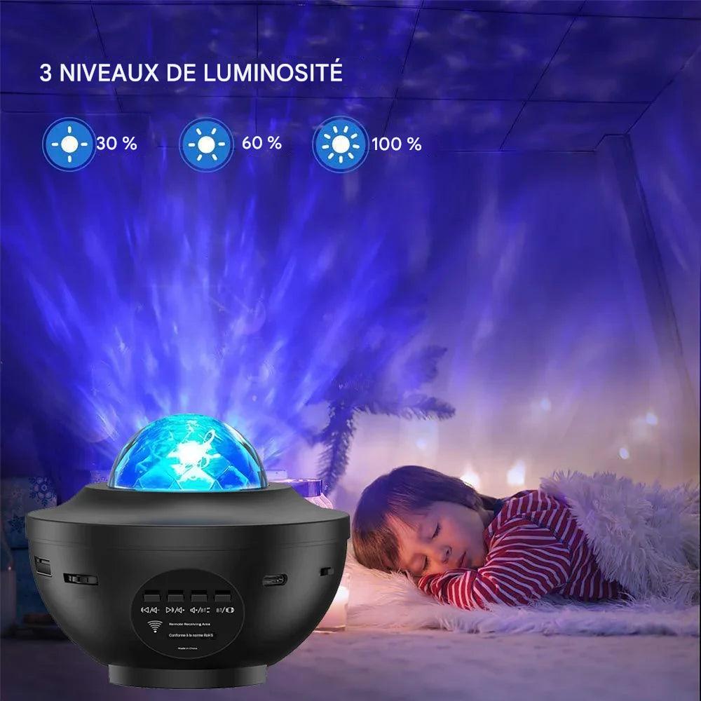 Nebula Dream : Projecteur LED de galaxie étoilée, veilleuse, cadeau pour enfant, lecteur de musique USB Bluetooth, veilleuse colorée