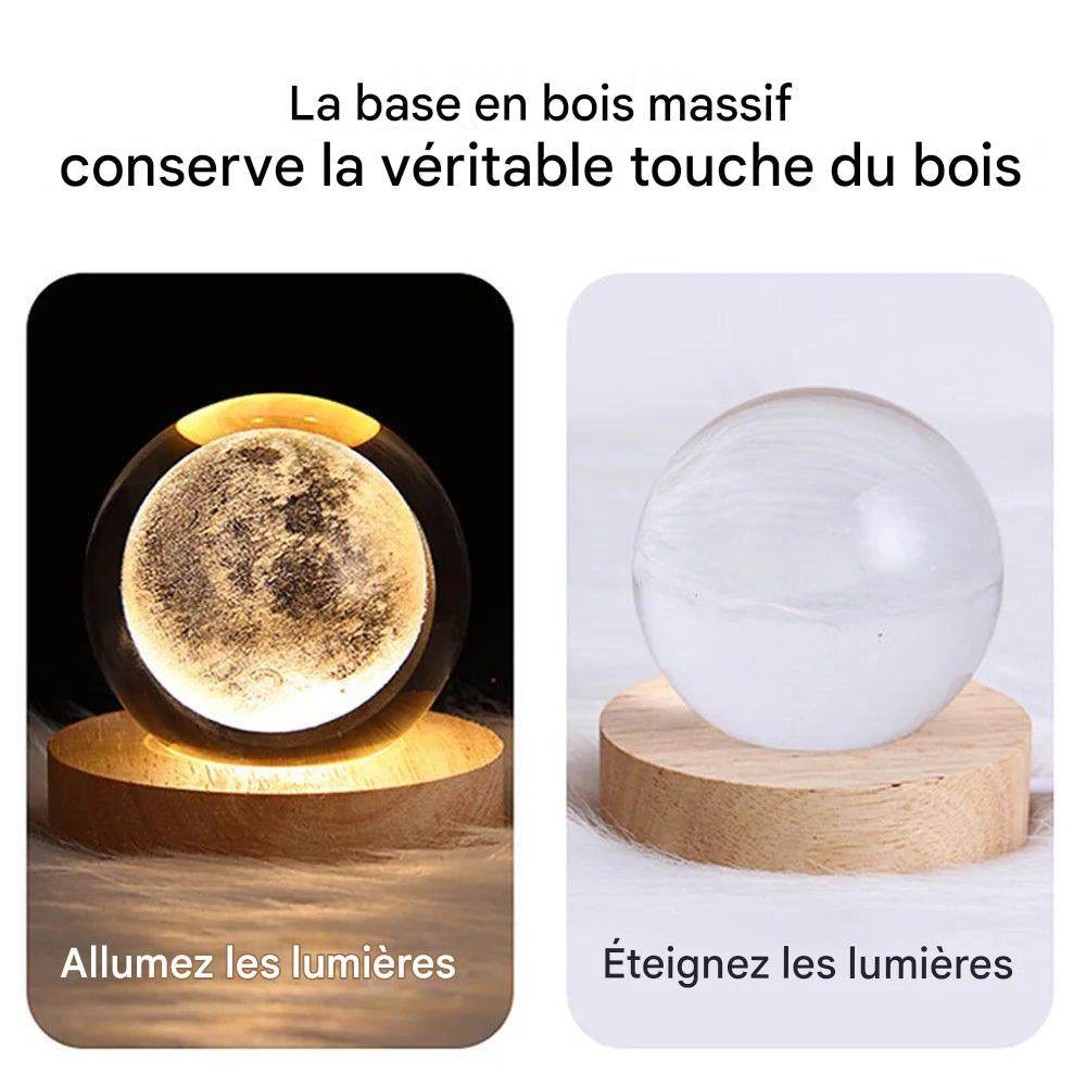 Crystal Ball - USB LED veilleuse galaxie boule de cristal lampe de Table 3D planète lune lampe chambre décor à la maison pour enfants fête enfants cadeaux d'anniversaire - myledly
