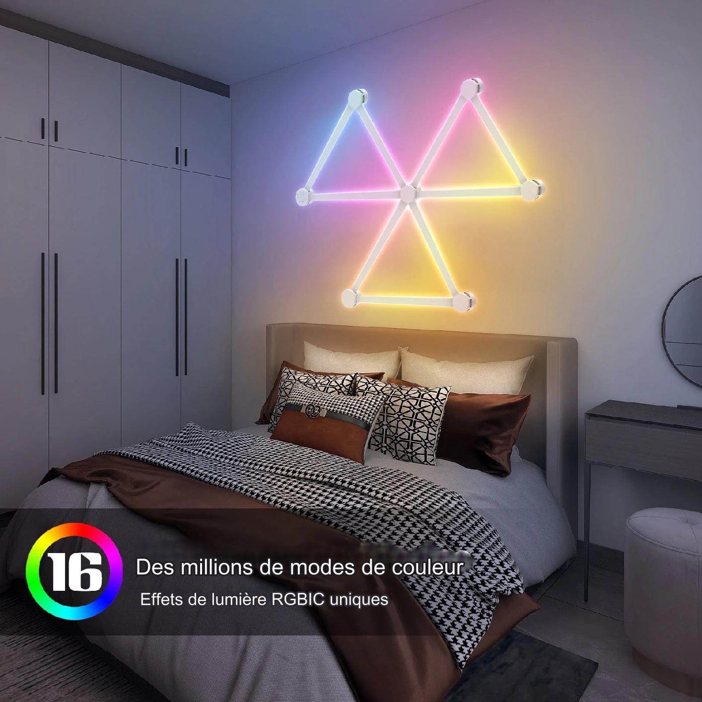 Bar Led : Applique murale intelligente RGBIC WIFI LED, synchronisation de musique, veilleuse à intensité variable, compatible avec Alexa Google Home, pour salle de jeu, décoration murale - myledly