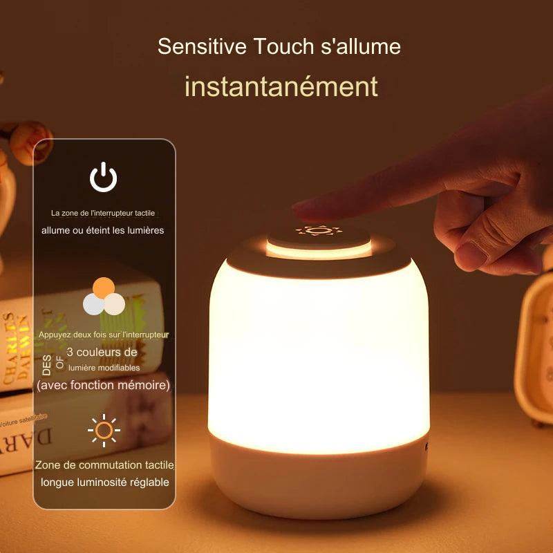 Night Led : Lampe de table LED avec capteur tactile, 3 couleurs réglables, rechargeable par USB, lampe de chevet portable, lampe de bureau pour enfant, cadeau pour bébé - myledly