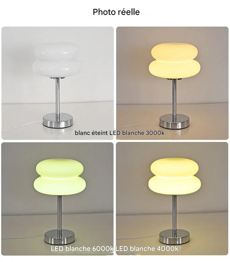 Lampe chevet verre soufflé coloré - détail forme organique douce