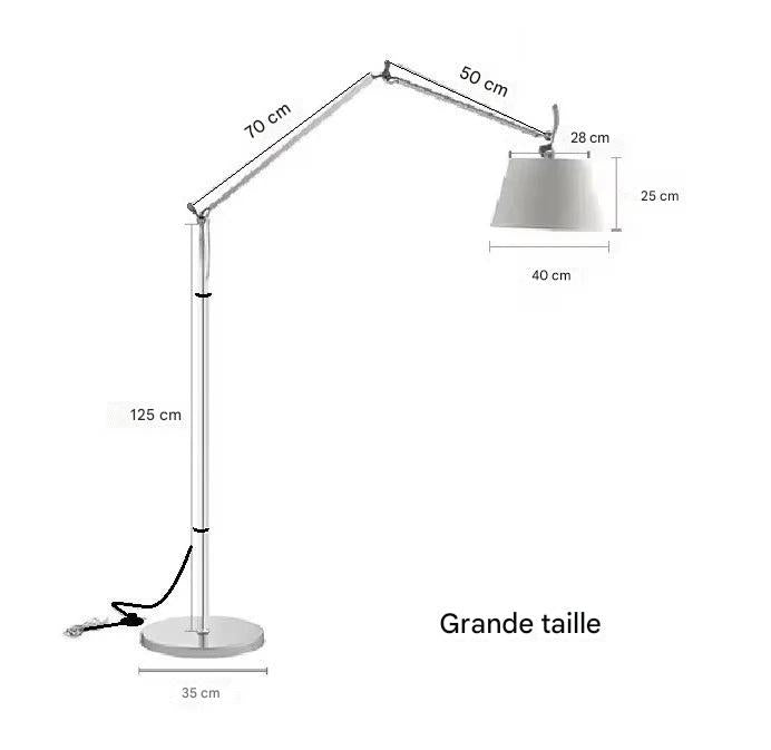 Lampe sur pied Arc Coréen - vue rapprochée finition polie qualité premium