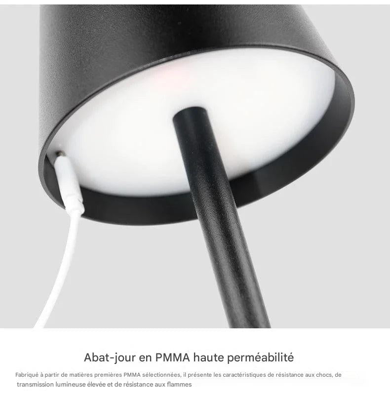 Lampe aluminium rechargeable USB - éclairage nomade projet haut gamme