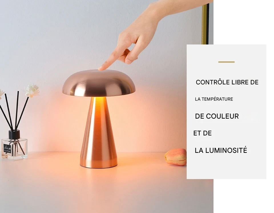 Lampe de chevet champignon - veilleuse LED portable vintage cosy