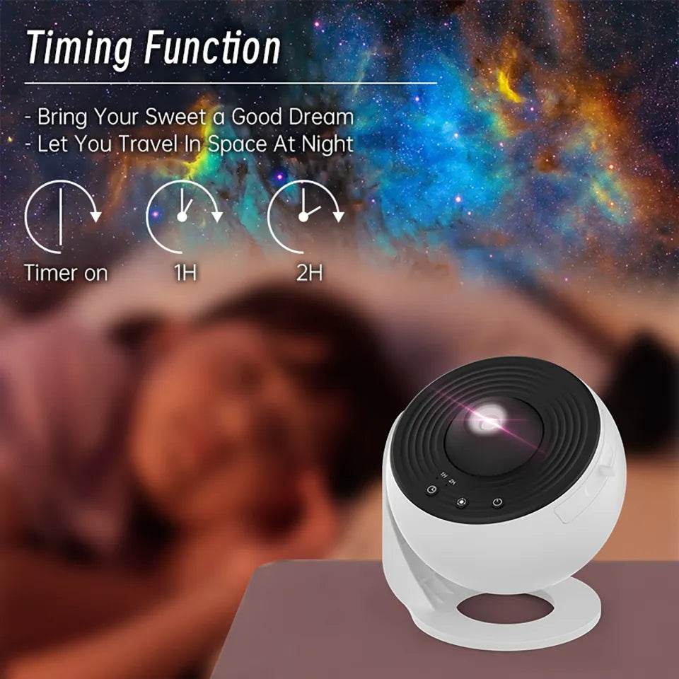 Cosmos projector : Veilleuse galaxie projecteur ciel étoilé projecteur 360 ° rotation planétarium lampe pour enfants chambre saint valentin cadeau mariage déco - myledly