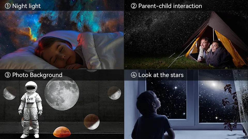 Cosmos projector : Veilleuse galaxie projecteur ciel étoilé projecteur 360 ° rotation planétarium lampe pour enfants chambre saint valentin cadeau mariage déco - myledly