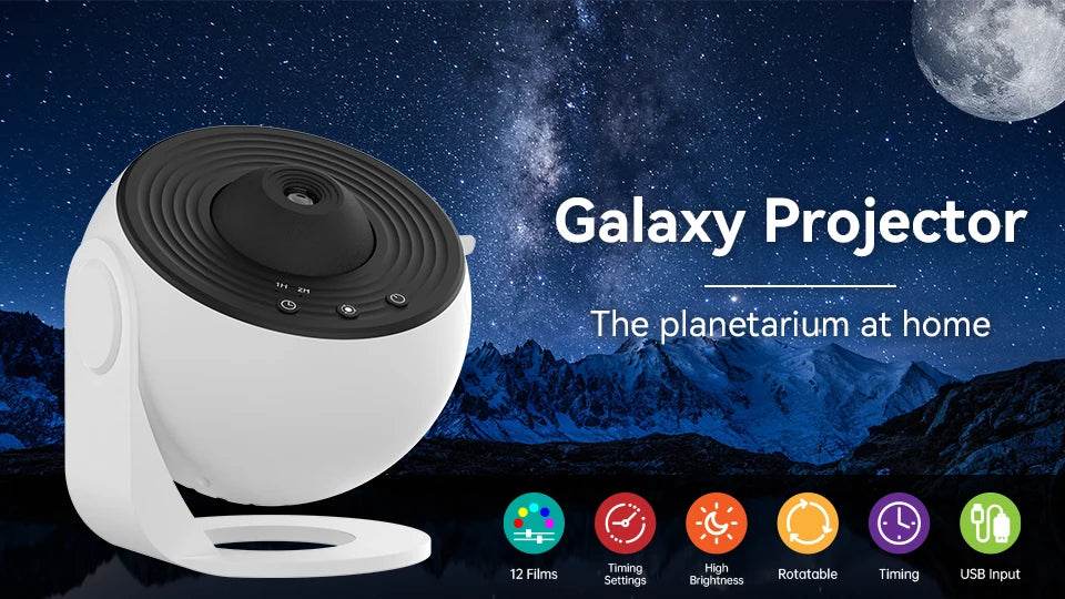 Cosmos projector : Veilleuse galaxie projecteur ciel étoilé projecteur 360 ° rotation planétarium lampe pour enfants chambre saint valentin cadeau mariage déco - myledly
