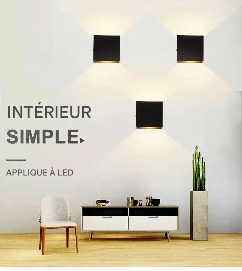 Applique murale LED Wooden Form tactile magnétique aluminium - Lampe design moderne variateur température