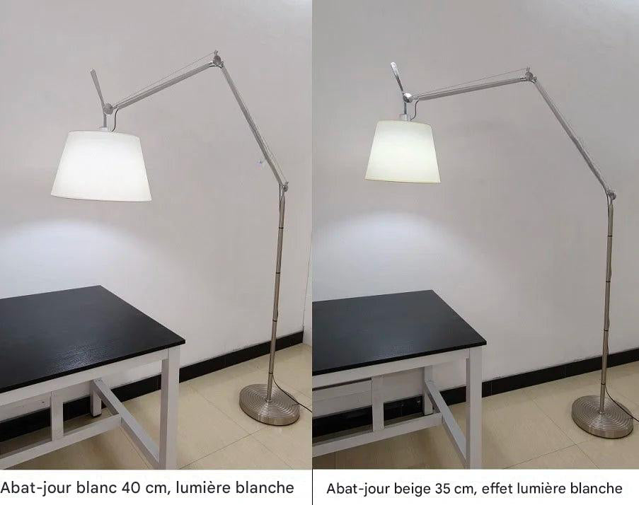 Lampadaire arc bras articulé - lumière directionnelle bureau espace travail moderne - paramètres