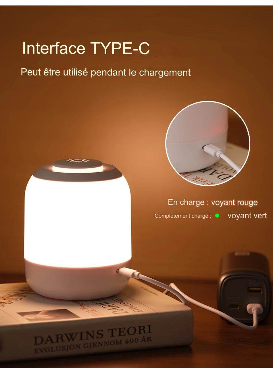 Night Led : Lampe de table LED avec capteur tactile, 3 couleurs réglables, rechargeable par USB, lampe de chevet portable, lampe de bureau pour enfant, cadeau pour bébé - myledly