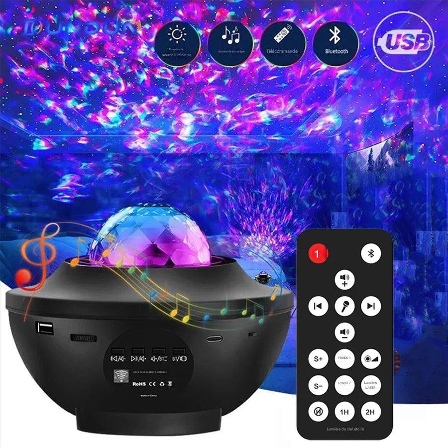 Nebula Dream : Projecteur LED de galaxie étoilée, veilleuse, cadeau pour enfant, lecteur de musique USB Bluetooth, veilleuse colorée
