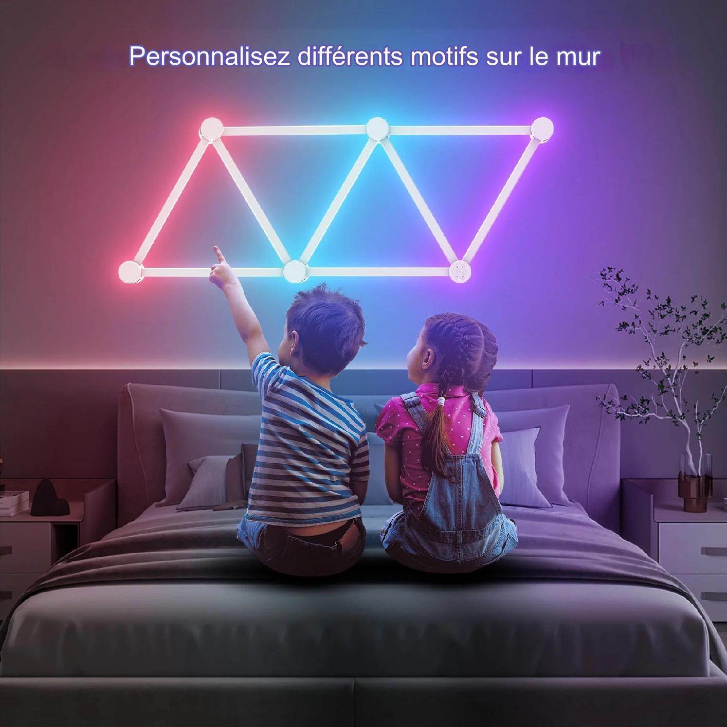 Bar Led : Applique murale intelligente RGBIC WIFI LED, synchronisation de musique, veilleuse à intensité variable, compatible avec Alexa Google Home, pour salle de jeu, décoration murale