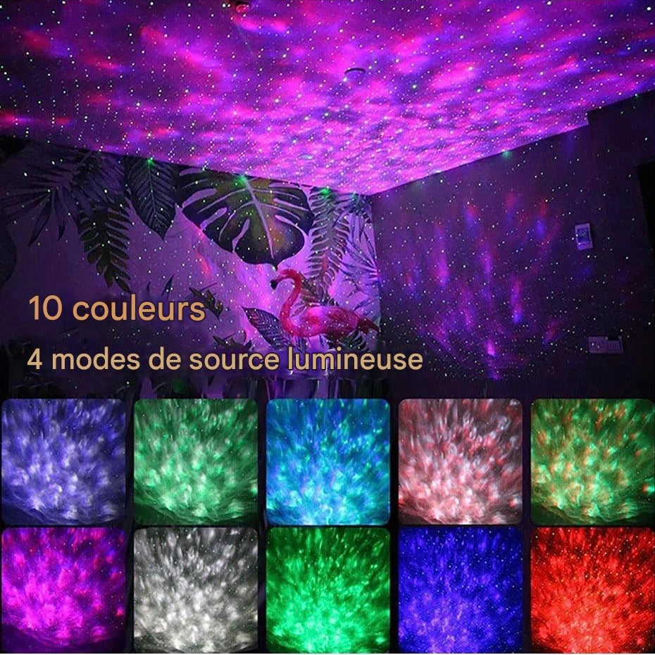 Nebula Dream : Projecteur LED de galaxie étoilée, veilleuse, cadeau pour enfant, lecteur de musique USB Bluetooth, veilleuse colorée