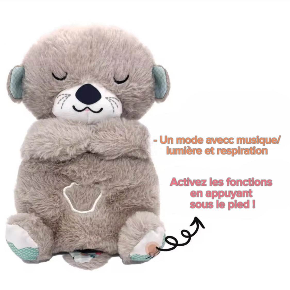 LumiOurs : Poupée en peluche pour bébé, ours respirant, nouveau-né, sommeil apaisant, compagnon de jeu, loutre, jouet pour enfants, musique, compagnon de sommeil, son et lumière, jouet cadeau - myledly