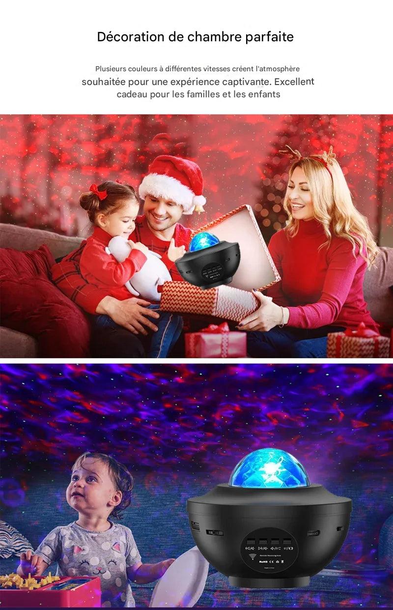 Nebula Dream : Projecteur LED de galaxie étoilée, veilleuse, cadeau pour enfant, lecteur de musique USB Bluetooth, veilleuse colorée