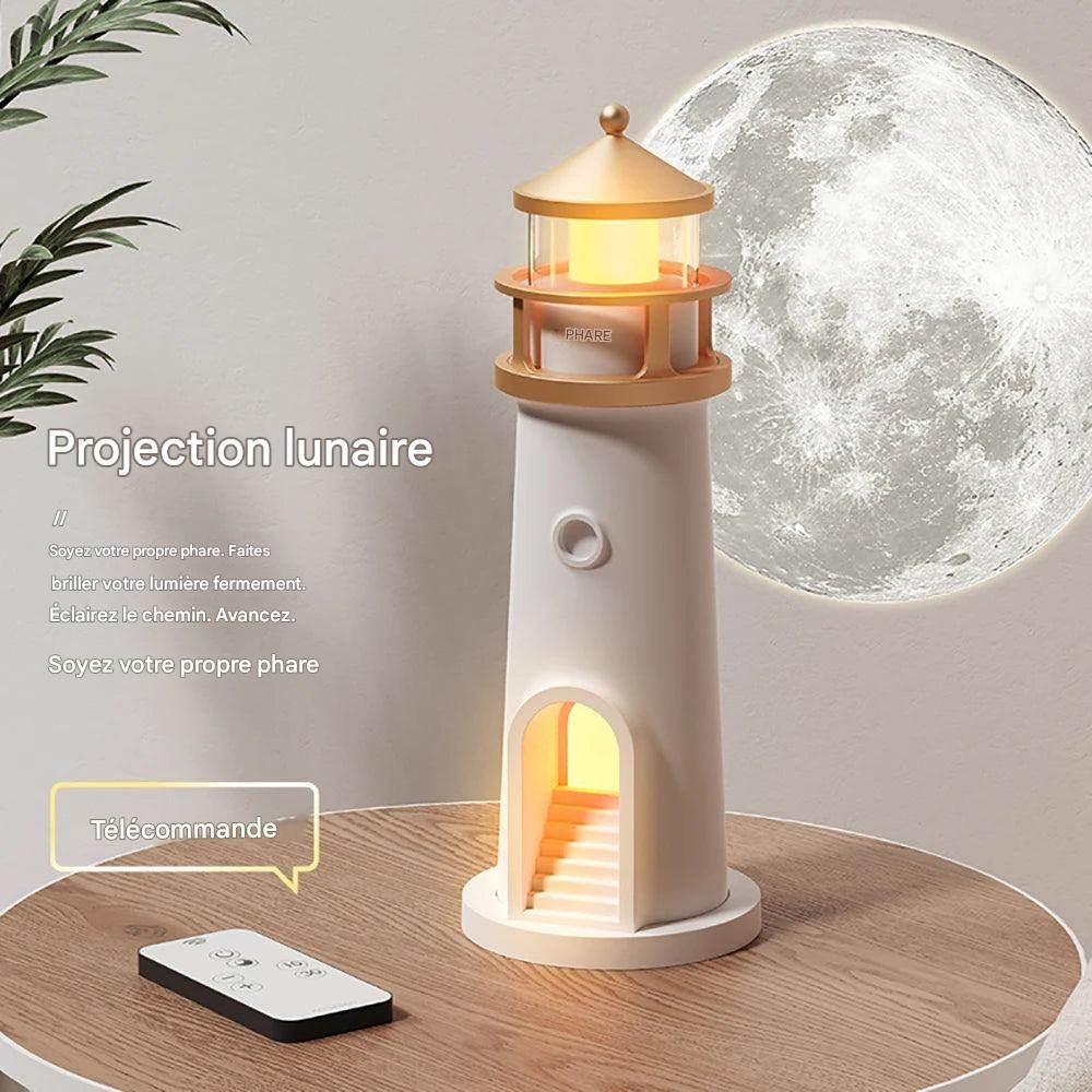 Phare Led : Lumière d'ambiance Projecteur de lune veilleuse à intensité variable Bluetooth Musique Capteur de mouvement Décoration de bureau Veilleuses Cadeau d'anniversaire - myledly