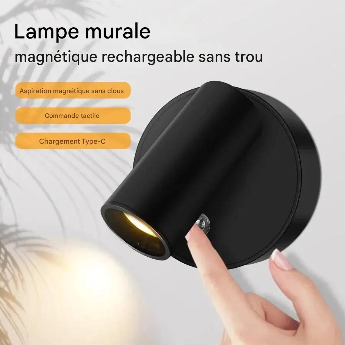 Wall Lamp : Applique murale sans fil à base magnétique, lampe LED tactile, rechargeable par USB, éclairage d'intérieur à intensité variable, décoration d'ambiance.