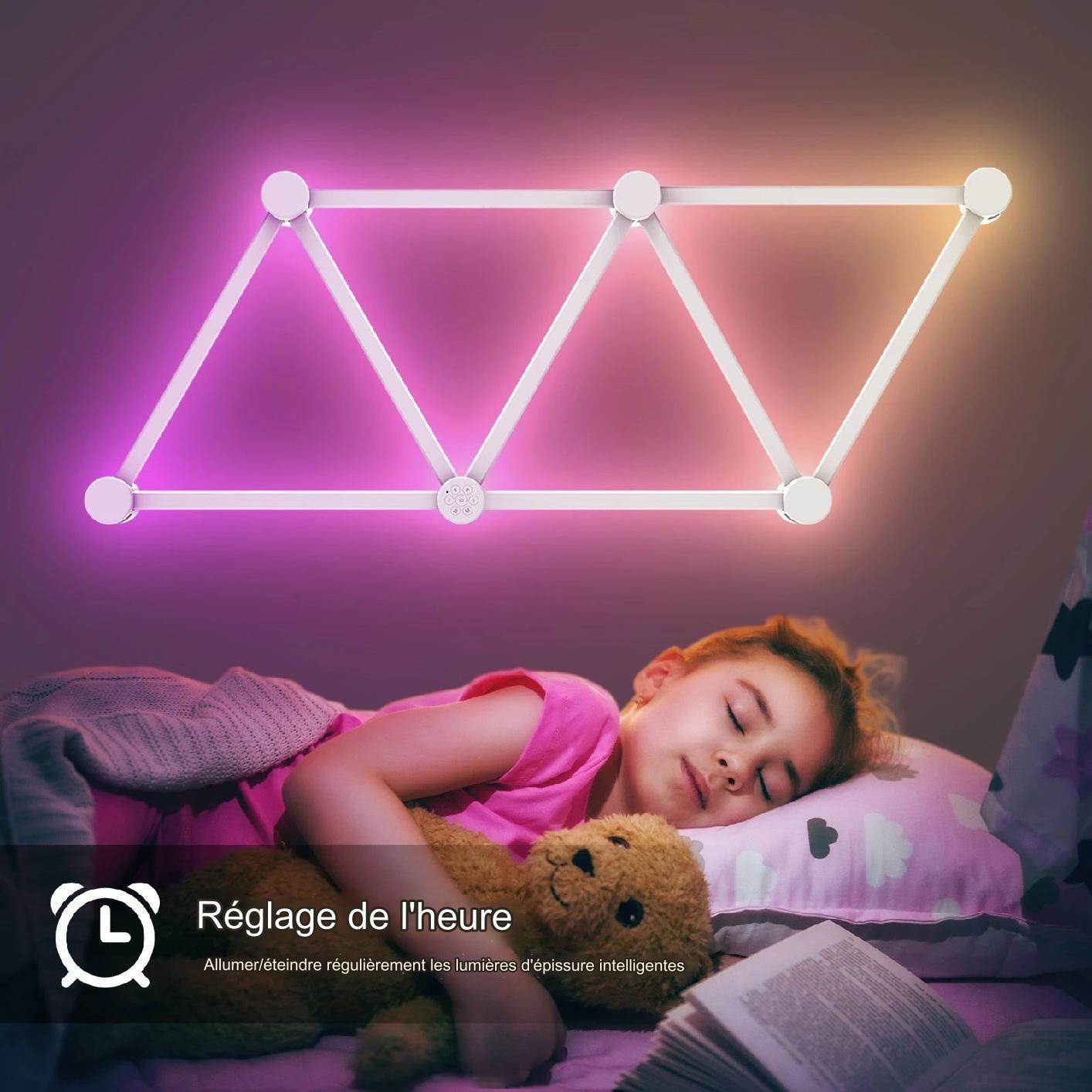 Bar Led : Applique murale intelligente RGBIC WIFI LED, synchronisation de musique, veilleuse à intensité variable, compatible avec Alexa Google Home, pour salle de jeu, décoration murale - myledly