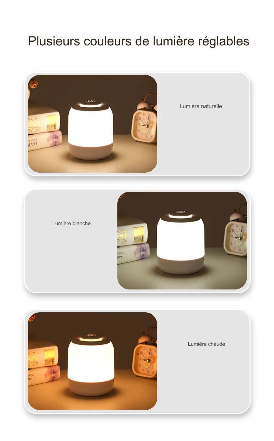 Night Led : Lampe de table LED avec capteur tactile, 3 couleurs réglables, rechargeable par USB, lampe de chevet portable, lampe de bureau pour enfant, cadeau pour bébé - myledly