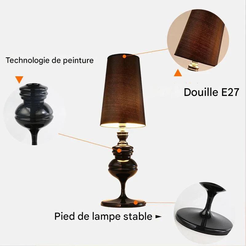 Lampadaire lecture tablette intégrée - détail structure métal céramique