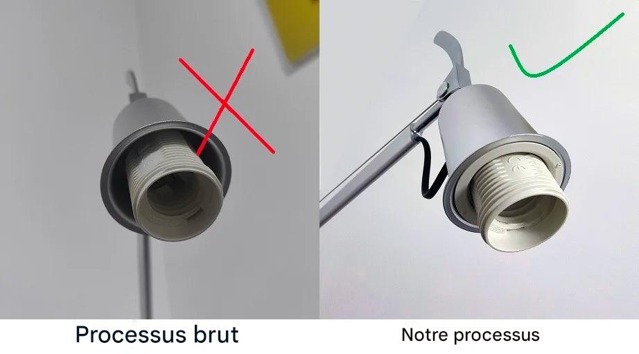 Lampadaire Arc Coréen - détail bras déployé éclairage directionnel précis