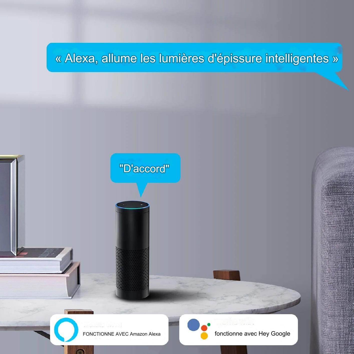 Bar Led : Applique murale intelligente RGBIC WIFI LED, synchronisation de musique, veilleuse à intensité variable, compatible avec Alexa Google Home, pour salle de jeu, décoration murale