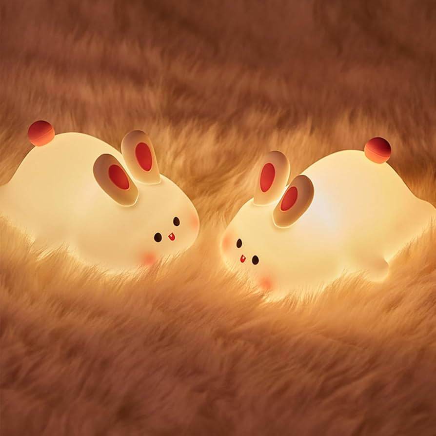Lapinou Led- Veilleuse en Silicone en forme de lapin mignon, lumière douce, capteur tactile, veilleuse de chevet pour enfants, lumière d'accompagnement pour le sommeil, cadeau de décoration - myledly