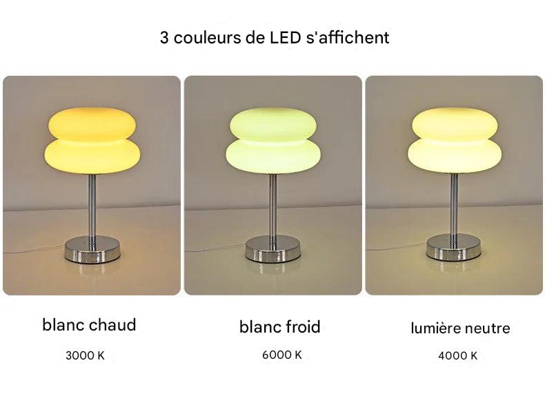 Lampe chevet tactile pastel - vue latérale structure métal finition soignée
