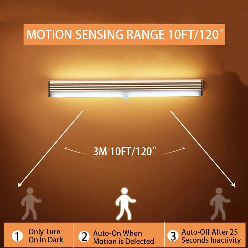 Motion Led : Capteur de mouvement lumière sans fil LED veilleuses chambre décor détecteur de lumière mur lampe décorative escalier placard chambre allée lumière - myledly