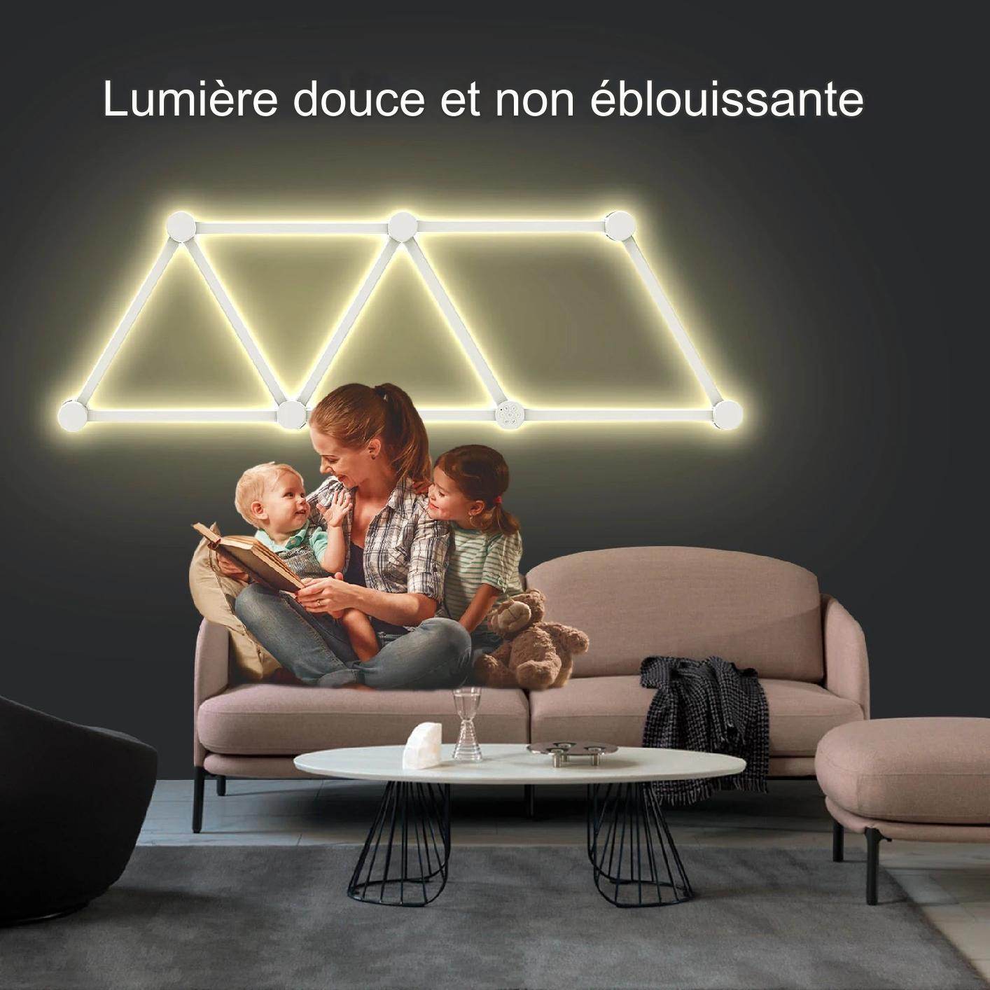 Bar Led : Applique murale intelligente RGBIC WIFI LED, synchronisation de musique, veilleuse à intensité variable, compatible avec Alexa Google Home, pour salle de jeu, décoration murale - myledly
