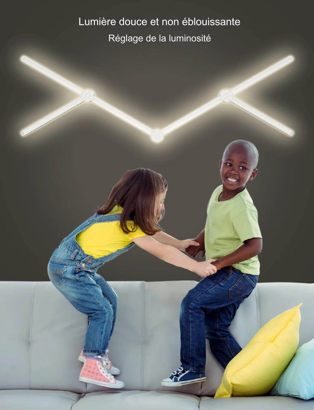 Bar Led : Applique murale intelligente RGBIC WIFI LED, synchronisation de musique, veilleuse à intensité variable, compatible avec Alexa Google Home, pour salle de jeu, décoration murale - myledly