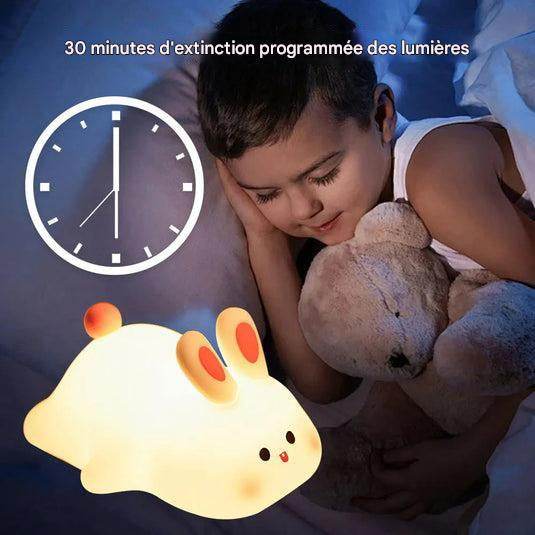 Lapinou Led- Veilleuse en Silicone en forme de lapin mignon, lumière douce, capteur tactile, veilleuse de chevet pour enfants, lumière d'accompagnement pour le sommeil, cadeau de décoration - myledly