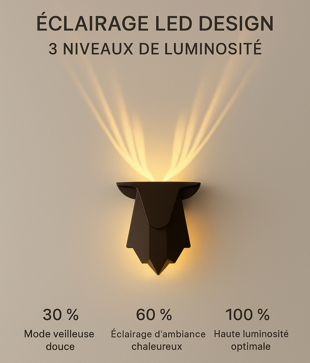 Deer Light éclairage doux sommeil chevet - Veilleuse projection cerf LED tactile