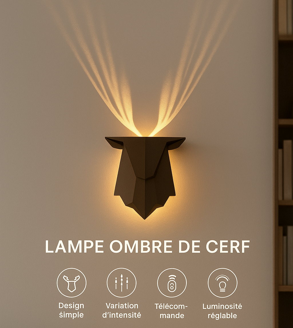 Deer Light veilleuse murale ombre cerf apaisante - Éclairage LED gradation continue chambre