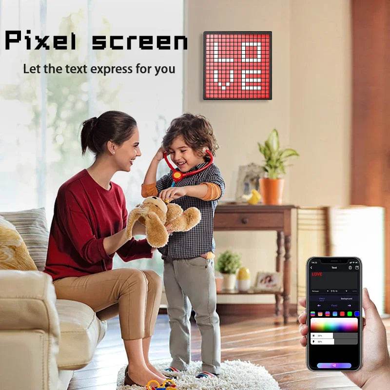 Pixel LED : Pixel affichage veilleuse intelligente APP contrôle écran Programmable bricolage texte Animation cadre Photo veilleuse cadeau décor à la maison - myledly