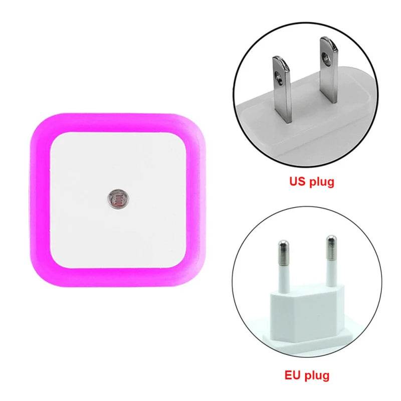 Square Led : Sans fil LED veilleuse capteur éclairage Mini prise ue veilleuses lampe pour chambre d'enfants chambre décoration éclairage - myledly