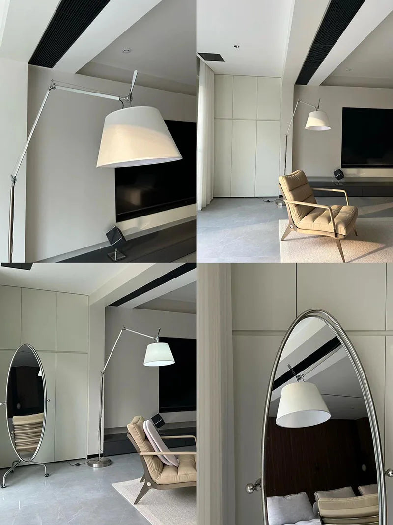 Lampadaire Arc Coréen - intégration harmonieuse intérieur haut de gamme