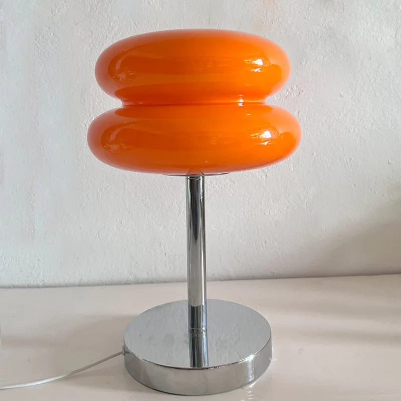 Lampe de table macaron rose - ambiance poétique chambre japandi