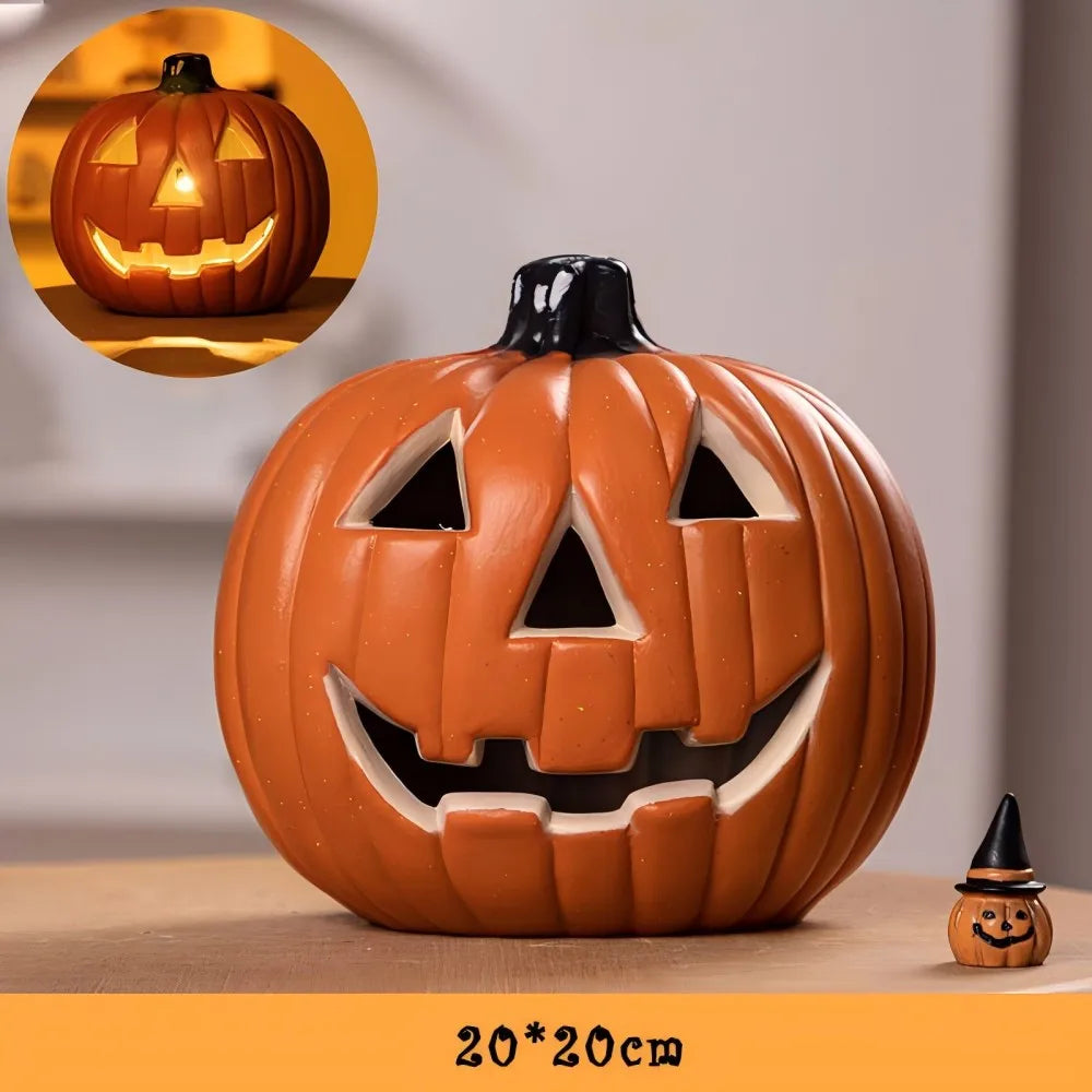 Citrouilles lumineuses Halloween - détail qualité plastique résistant