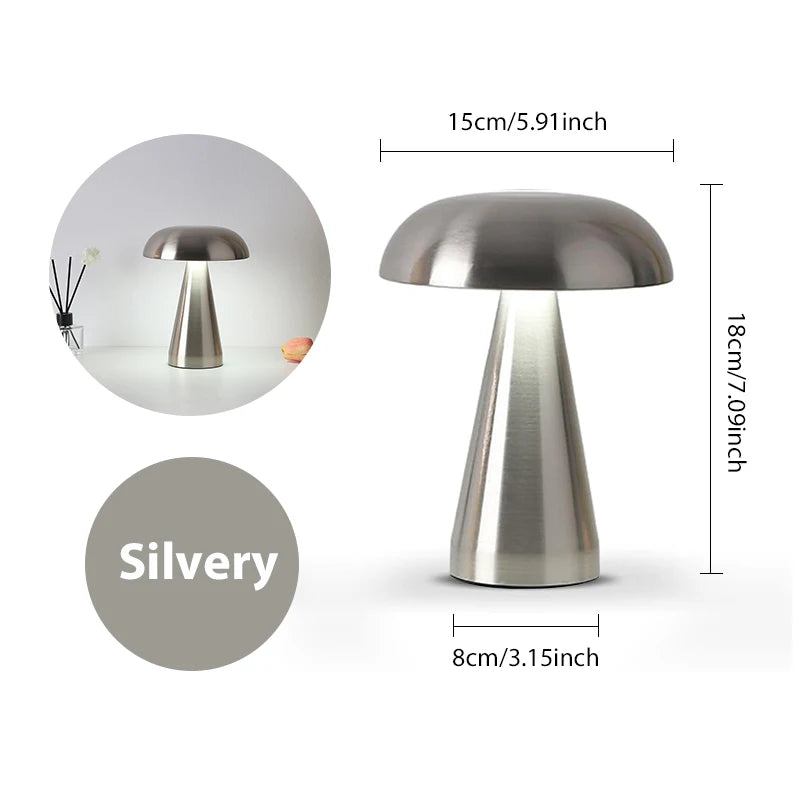 Lampe champignon LED - veilleuse rechargeable tactile coloris variés