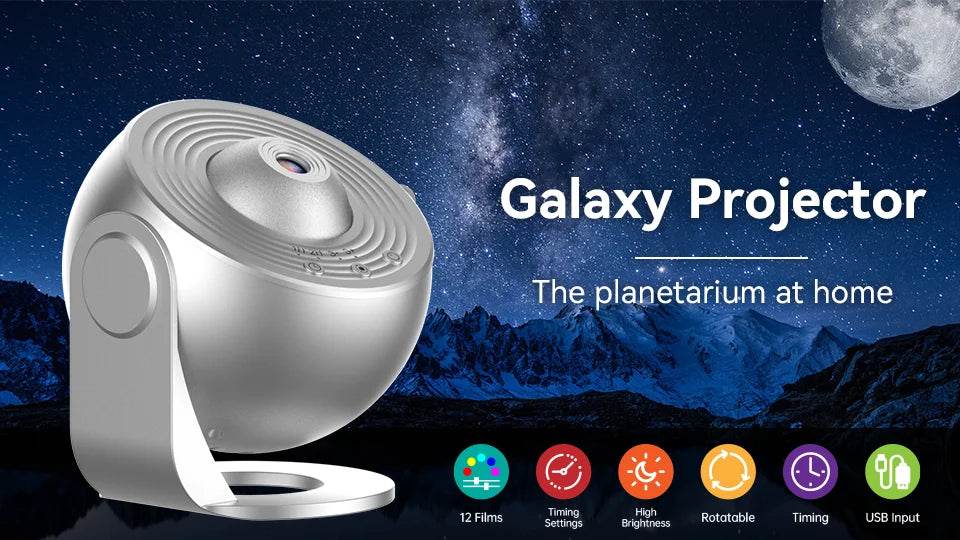 Cosmos projector : Veilleuse galaxie projecteur ciel étoilé projecteur 360 ° rotation planétarium lampe pour enfants chambre saint valentin cadeau mariage déco - myledly