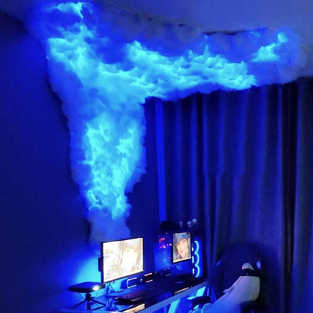Kit Cloudy : Lampe Led en forme de nuage de tonnerre RGB, bande lumineuse créative en forme de nuage, pour salle de jeu, barre lumineuse murale, atmosphère, fête, Festival, décoration - myledly