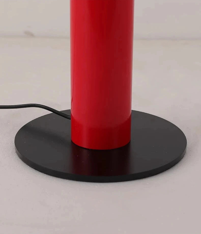 Lampe sur pied futuriste tube - détail construction métal ABS robuste